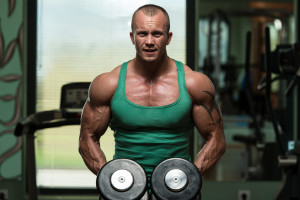 Bodybuilding Shoulder Exercise With Dumbbells